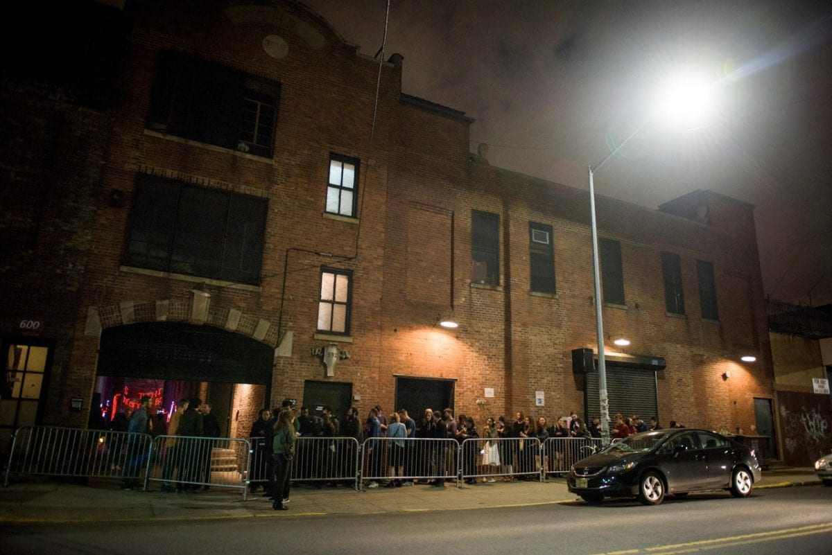Attendees arrive at Technopolis, part of the Red Bull Music Academy Festival, at The 1896 Studio Stages in Brooklyn, NY, USA on 14 May, 2016.