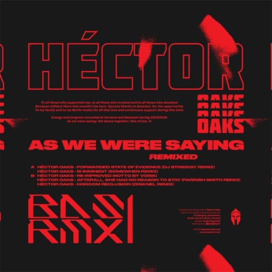 Basrmx01 Héctor Oaks As We Were Saying Remixed Packshot